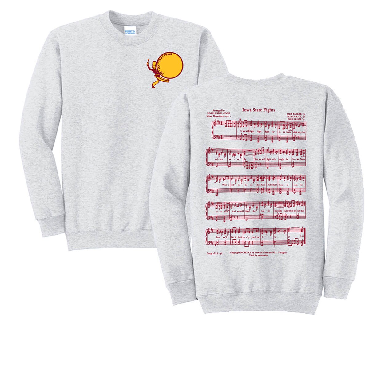 CI Sport Iowa State Fights Ash Gray Crewneck Sweatshirt vendor image